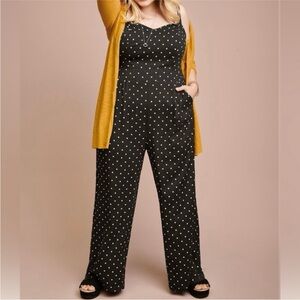 Torrid Black and White Dot Jumpsuit